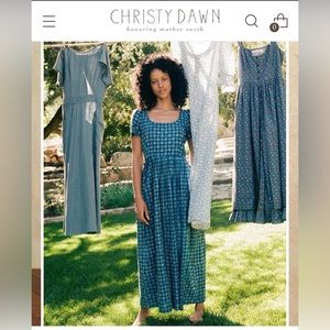 NWT Christy Dawn Scarlet Indigo Daisy Field maxi dress